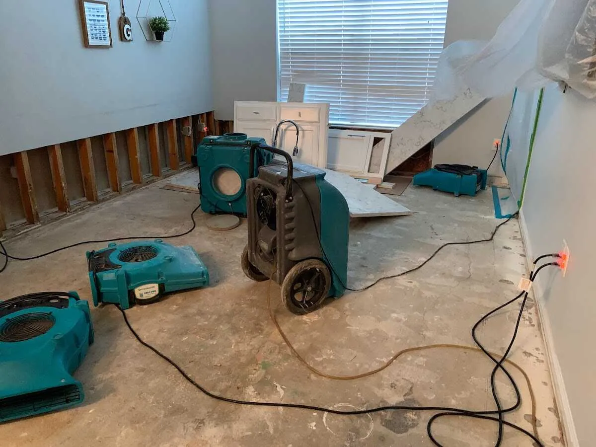 Dehumidifier in flood-cut room for Water Extraction & Removal in Madison Heights
